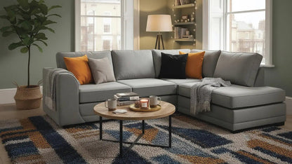 Orka Sofa Grey Fabric Right Hand Corner Sofa - RHC - Furniture Instore