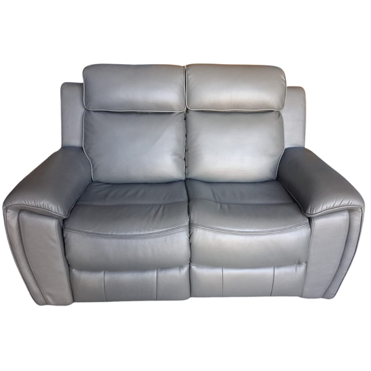 grey leather sofa with white background
