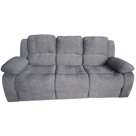 grey fabric sofa on a white background front facing