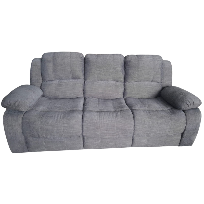 grey fabric sofa on a white background front facing