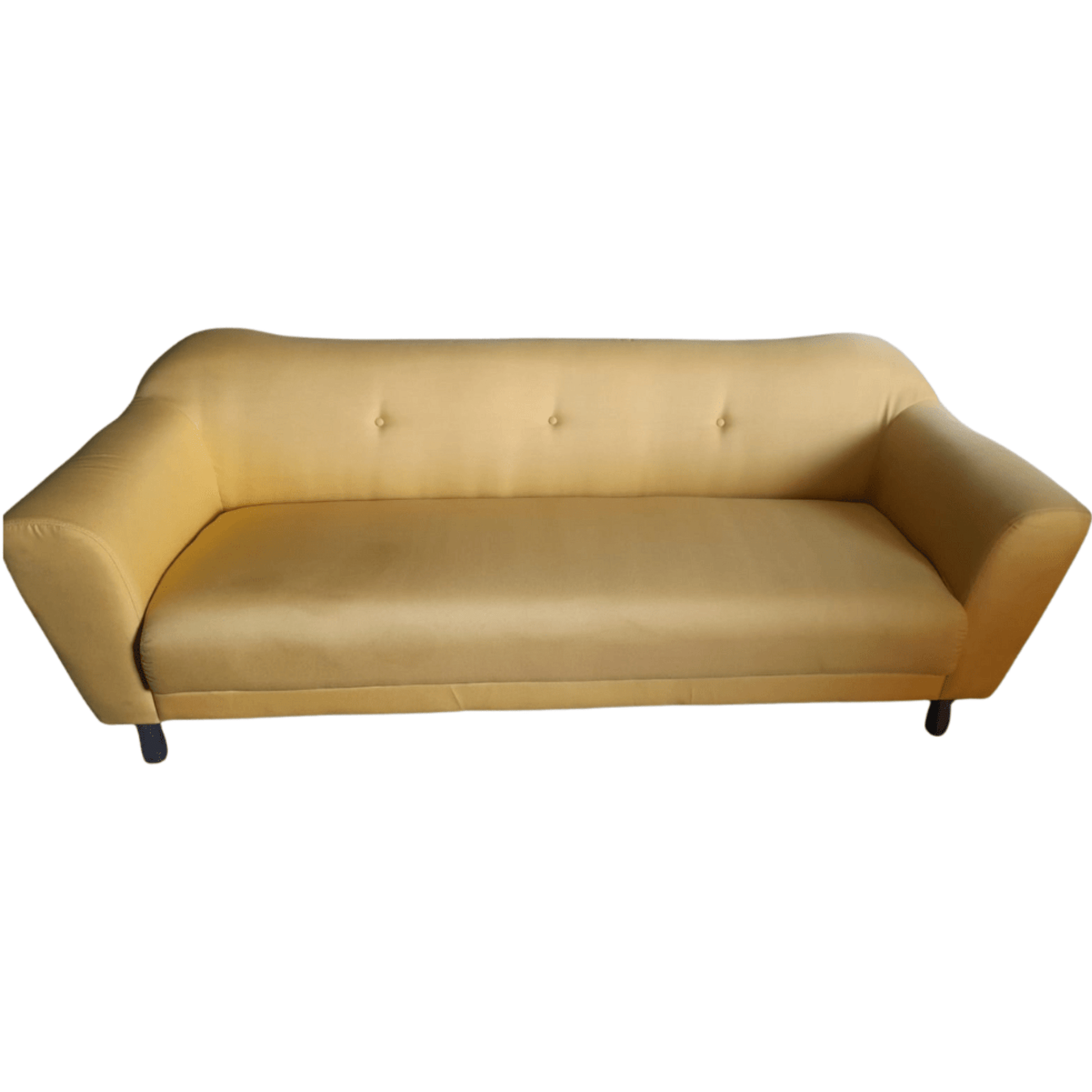 Yellow sofa on a white background