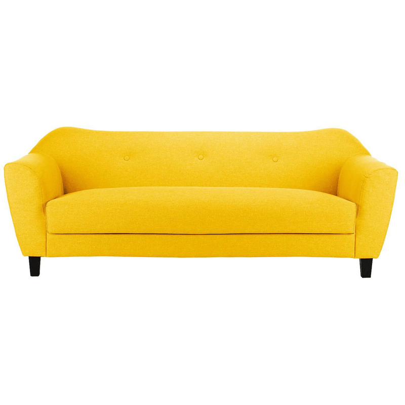 Outlet Alex Yellow Fabric 3 Seater Sofa - Furniture Instore