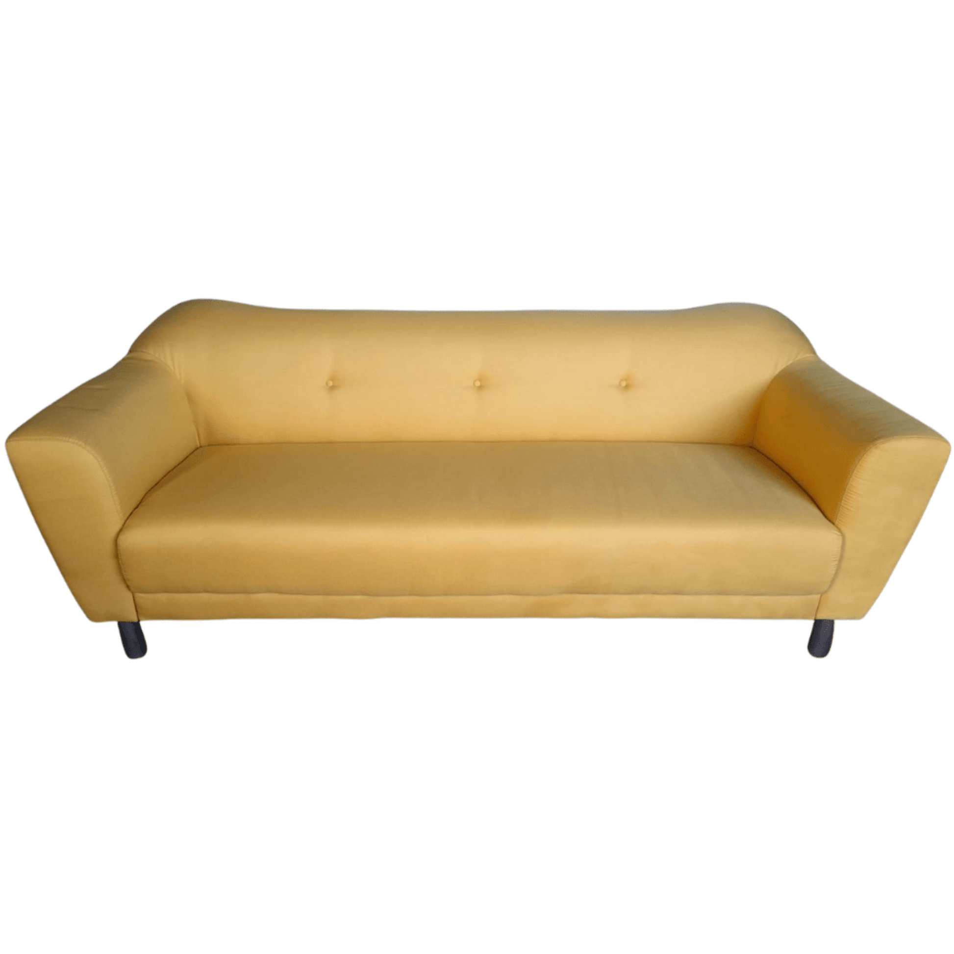 Yellow sofa on a white background