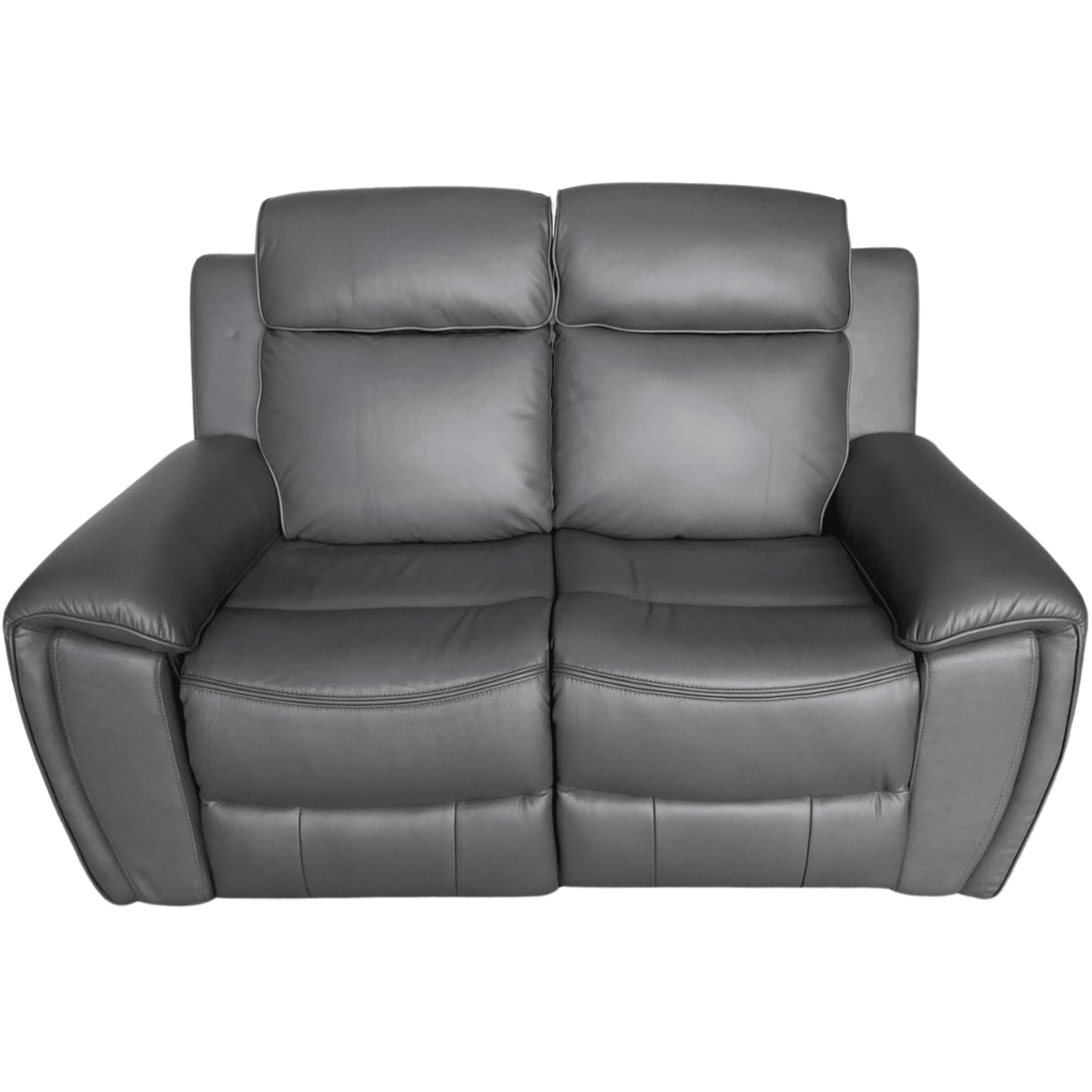 Outlet Annecy Genuine Leather Grey Electric Power Recliner 2 Seater - Furniture Instore
