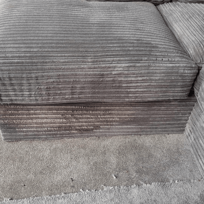 Close-up of a textured gray fabric surface