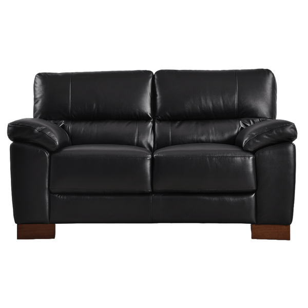 Outlet Dalmore Genuine Leather Black 2 Seater Sofa