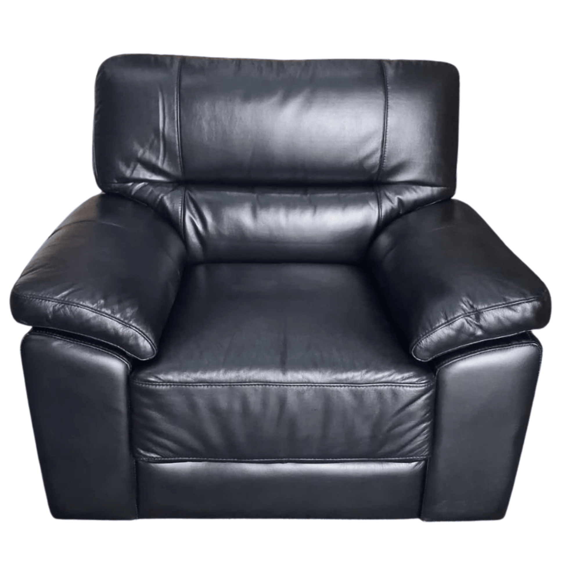 Outlet Dalmore Genuine Leather Black Armchair - Furniture Instore