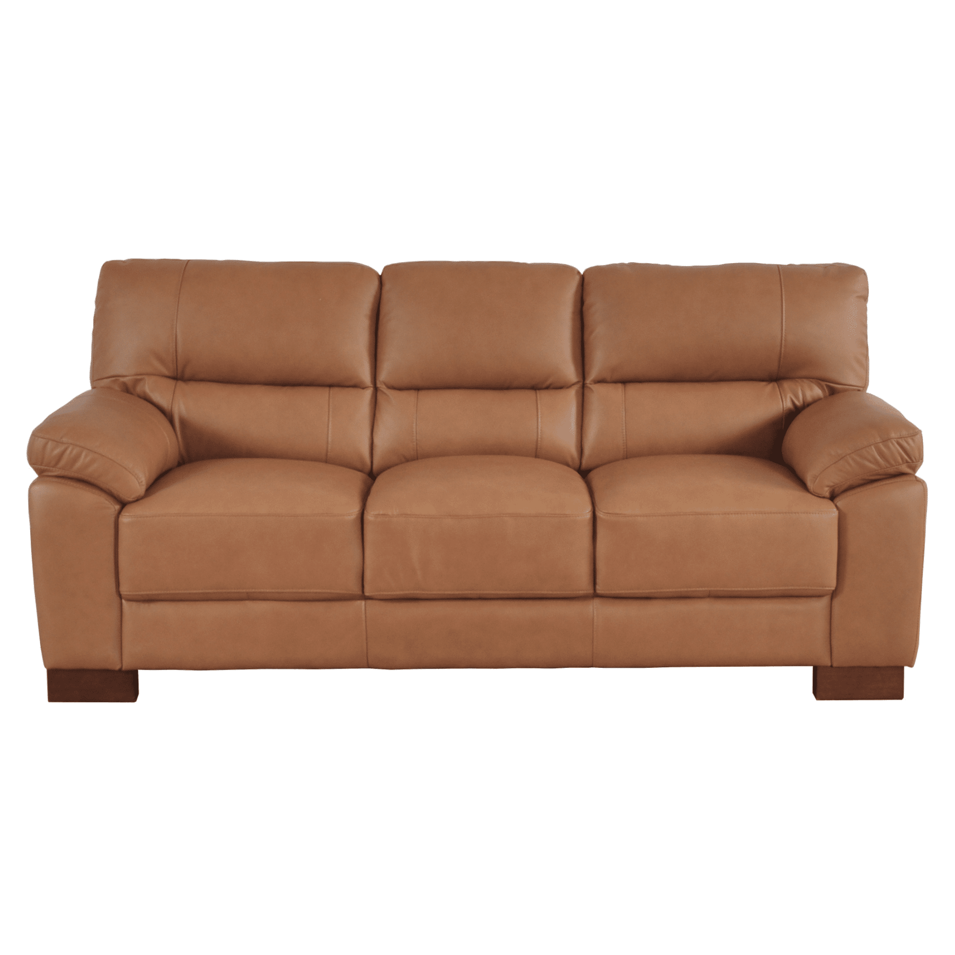 Brown leather sofa on a white background