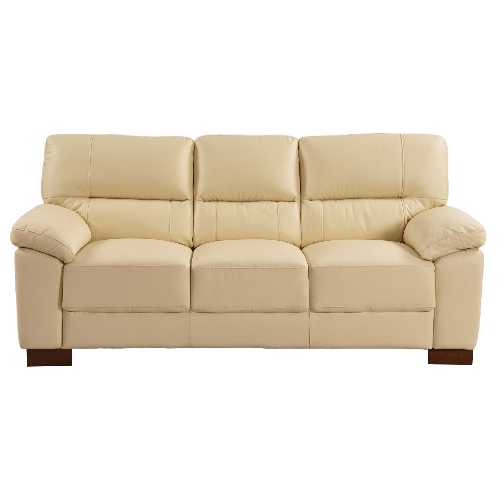 Outlet Dalmore Genuine Leather Cream 3 Seater Sofa - Furniture Instore