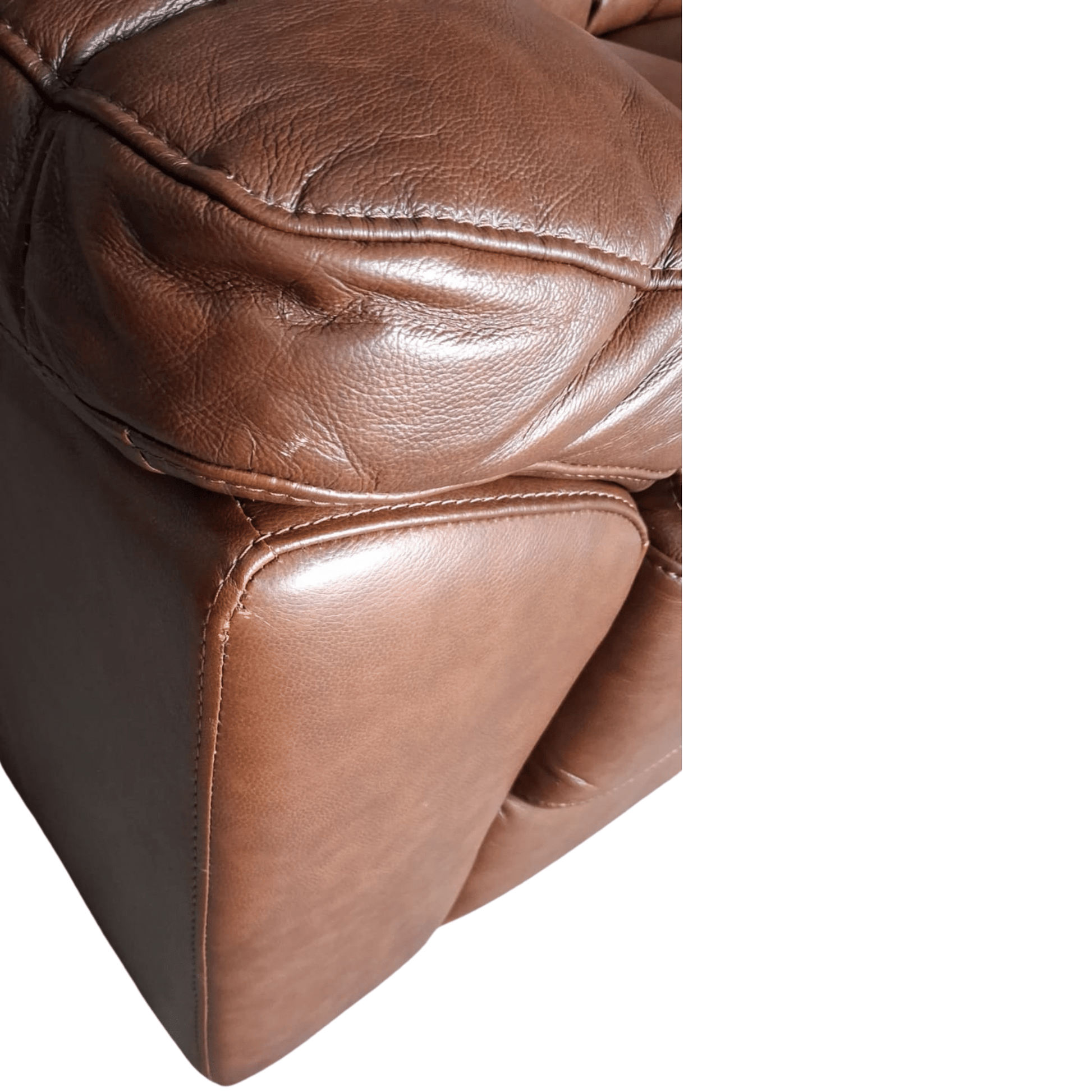 Outlet Dalmore Genuine Leather Tan 3 Seater Sofa - Furniture Instore