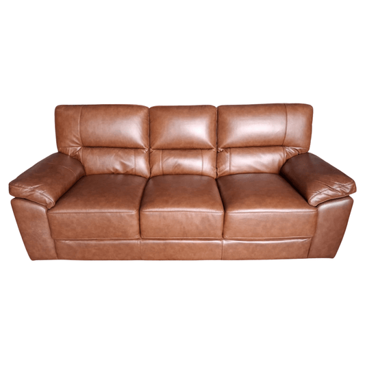 Outlet Dalmore Genuine Leather Tan 3 Seater Sofa - Furniture Instore