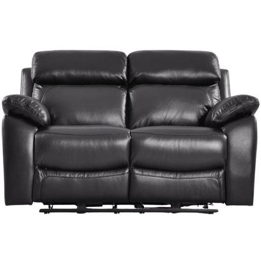 Outlet Dandrea Genuine Leather Black Electric Power Recliner 2 Seater - Furniture Instore