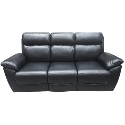 3 seater leather recliner sofa front facing.