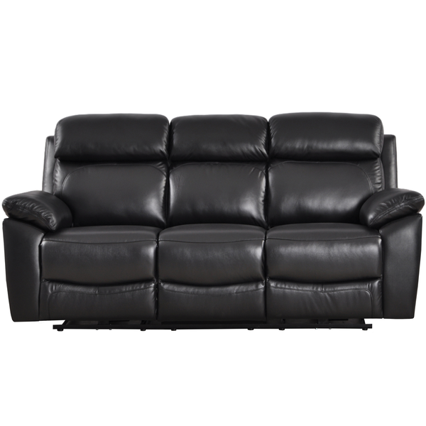 Outlet Dandrea Genuine Leather Black Electric Power Recliner 3 Seater