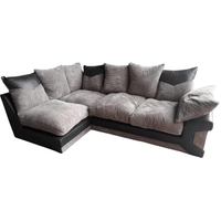 Gray and black sectional sofa on a white background