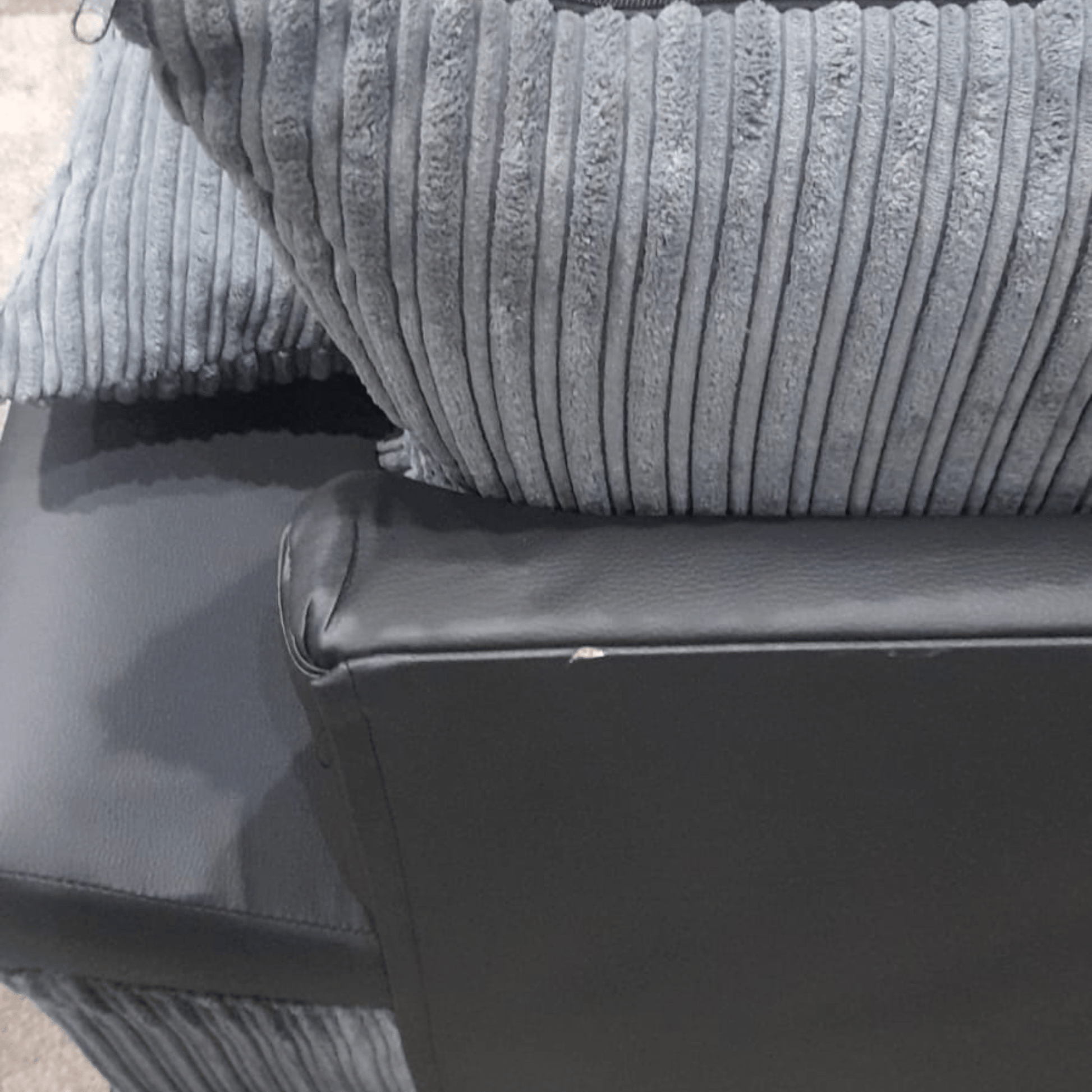 Outlet Dino Jumbo Cord Fabric Grey And Black 3 Seater Sofa - Furniture Instore