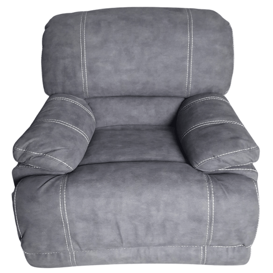 Outlet grey fabric sofa on a white background 