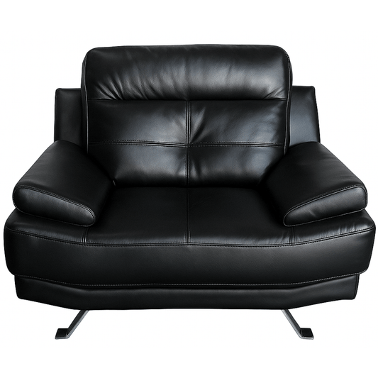 Outlet Islington Leather Black Armchair - Furniture Instore 