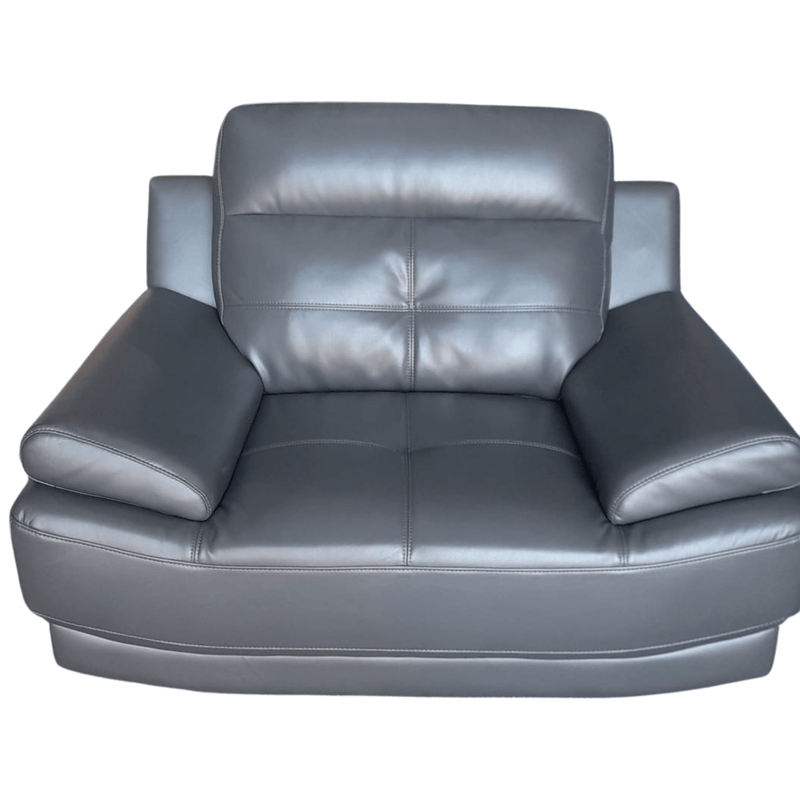 outlet grey leather armchair on a white background 