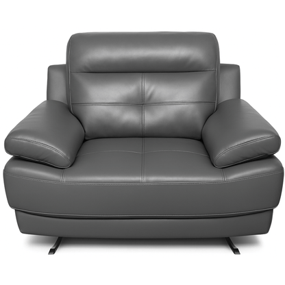 Gray leather armchair on a white background