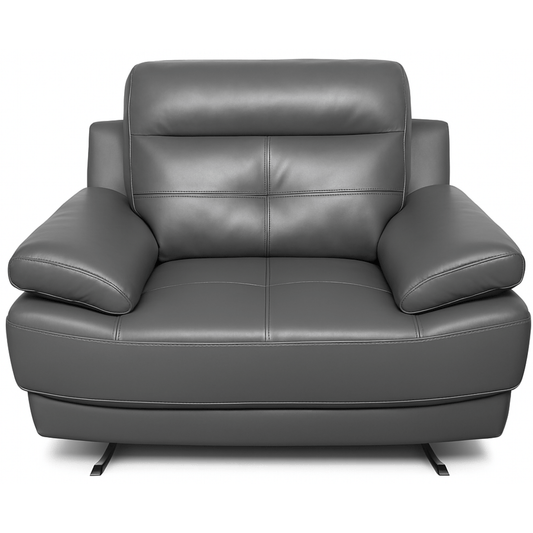 Gray leather armchair on a white background