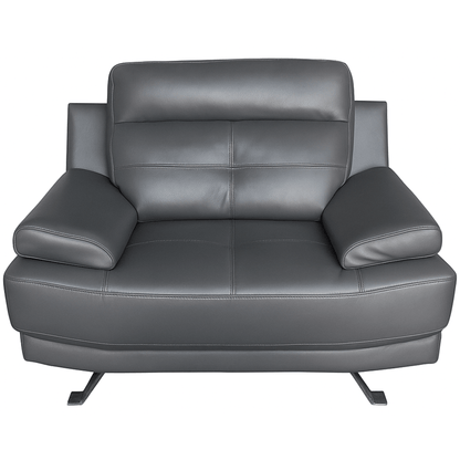 Outlet Islington Leather Dark Grey Armchair - Furniture Instore 