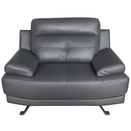 Outlet Islington Leather Dark Grey Armchair - Furniture Instore 