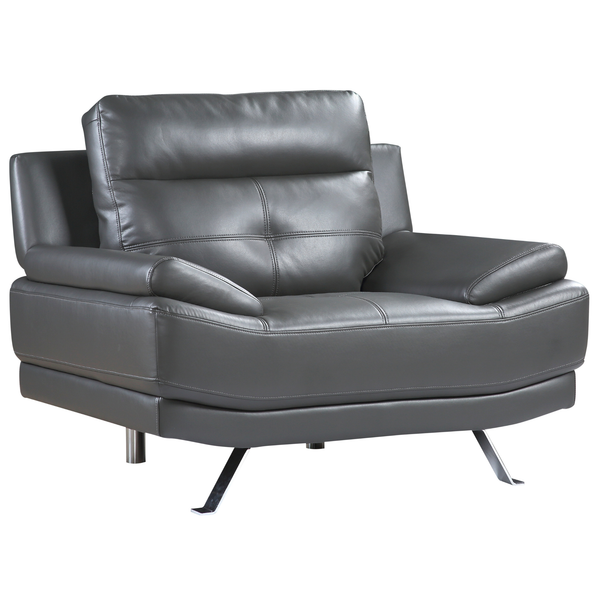 Outlet Islington Leather Dark Grey Armchair
