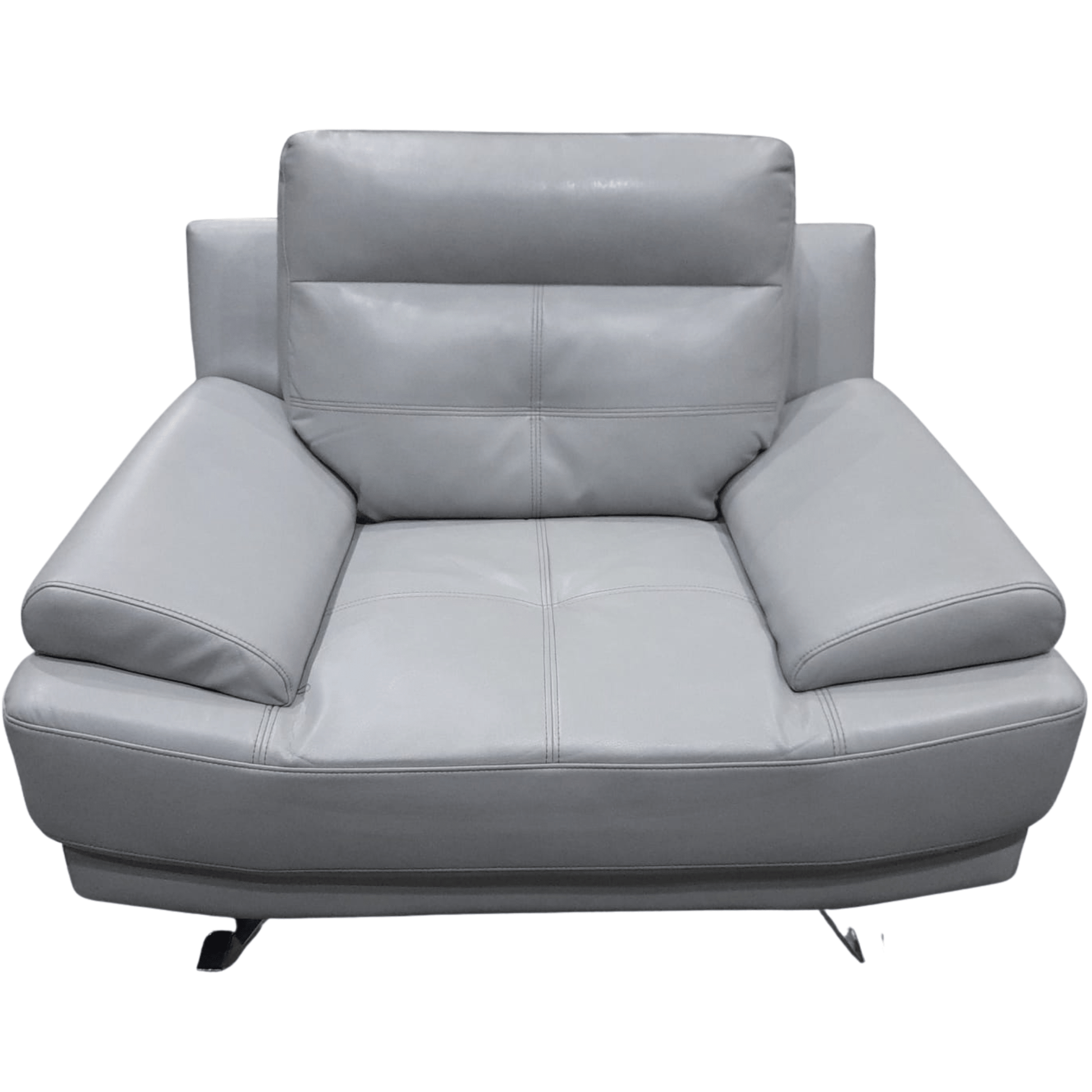 Gray leather armchair on a white background
