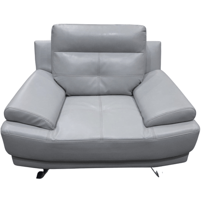 Gray leather armchair on a white background