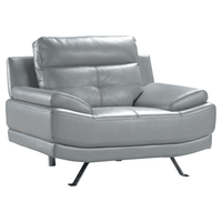 Gray leather armchair on a white background