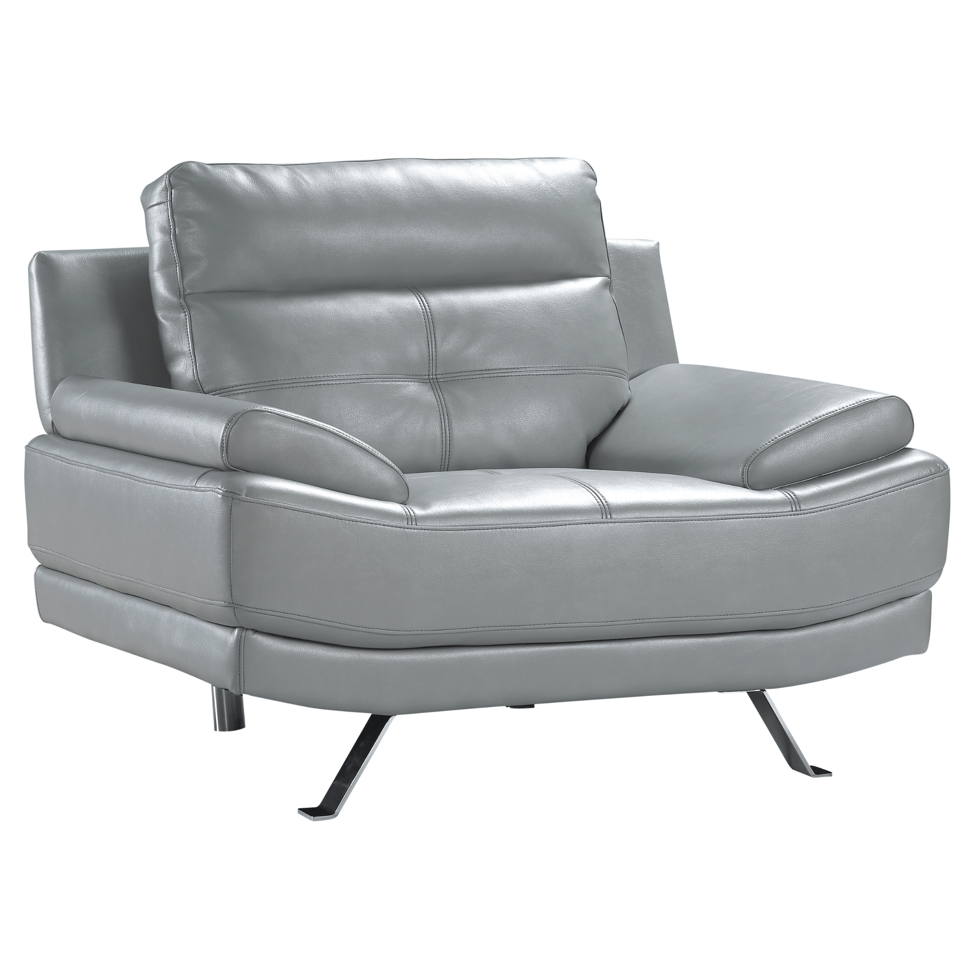 Gray leather armchair on a white background