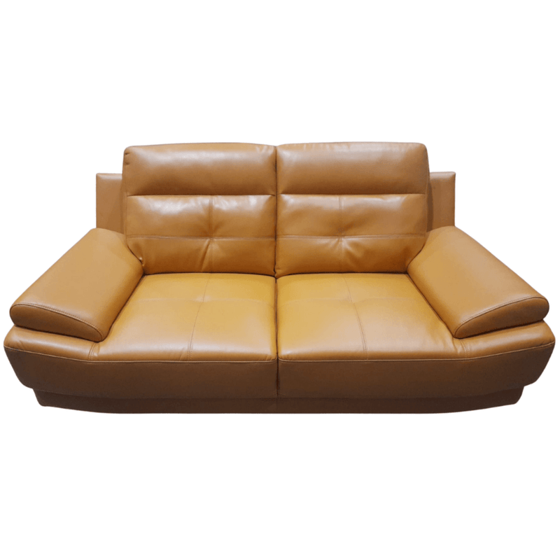 Brown leather sofa on a white background