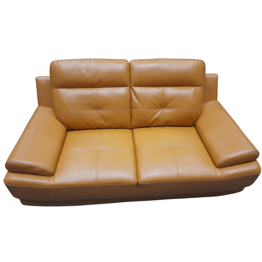 Yellow Leather sofa on a white background
