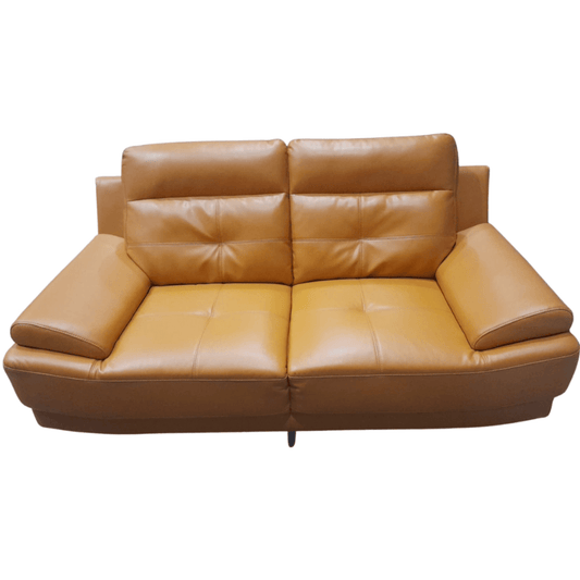 Brown leather sofa on a white background