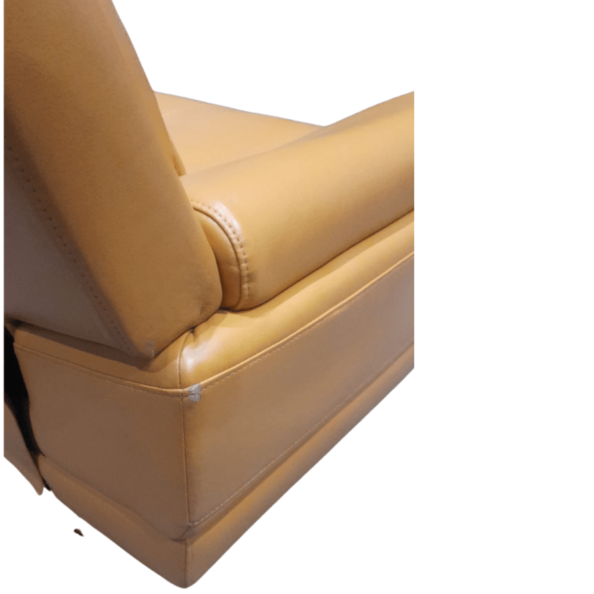 Yellow leather seat on a white background