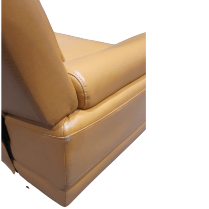 Yellow leather seat on a white background