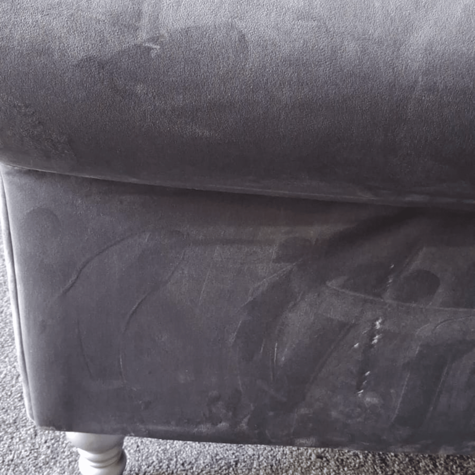 Outlet Olympia Grey Fabric Velvet 3 Seater Sofa - Furniture Instore
