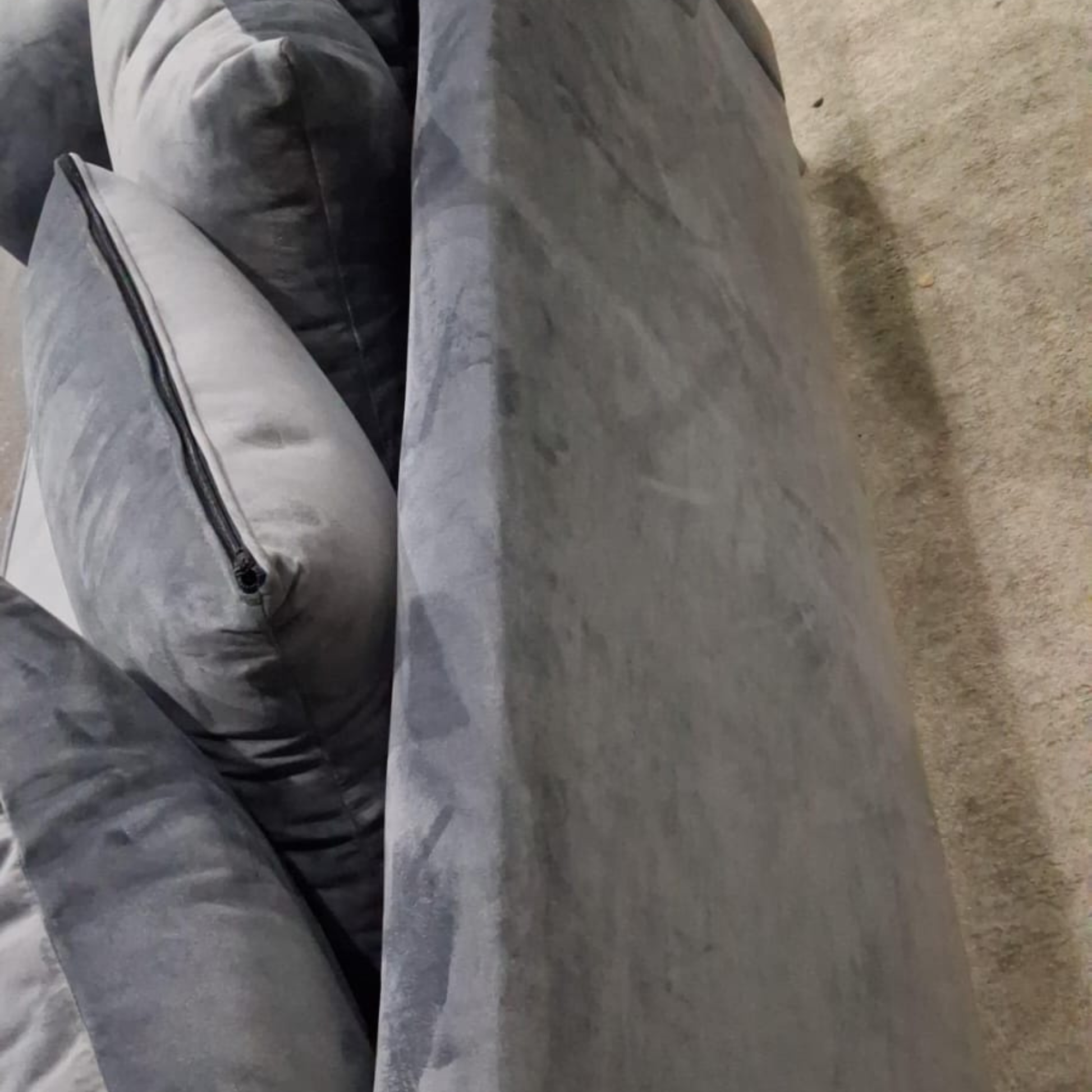 Outlet Olympia Grey Fabric Velvet 3 Seater Sofa - Furniture Instore