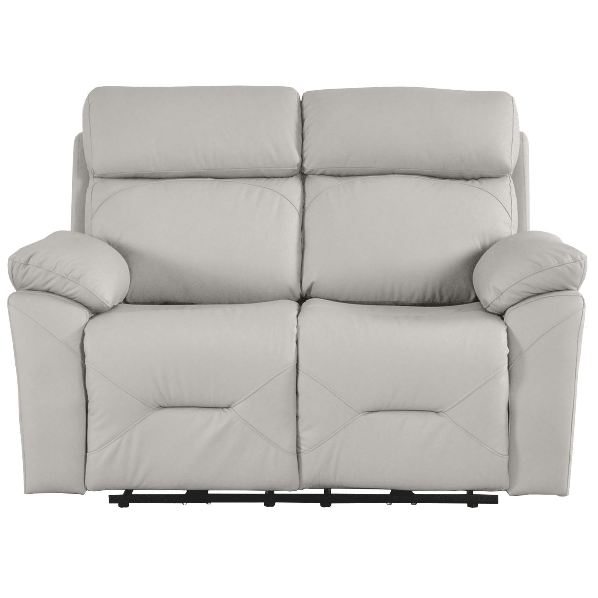 Outlet Renato Genuine Leather Light Grey Electric Power Recliner 2 Seater Sofa - Furniture Instore