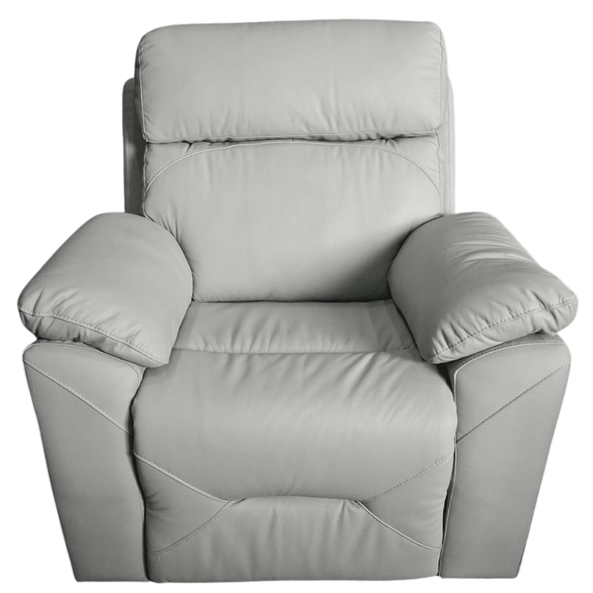 Outlet Renato Genuine Leather Light Grey Electric Power Recliner Armchair - Furniture Instore