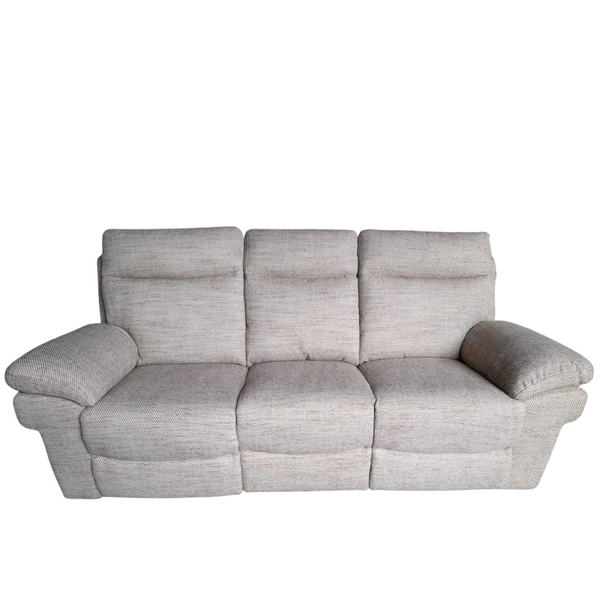 Outlet Tanya Beige Fabric Electric Recliner 3 Seater Sofa