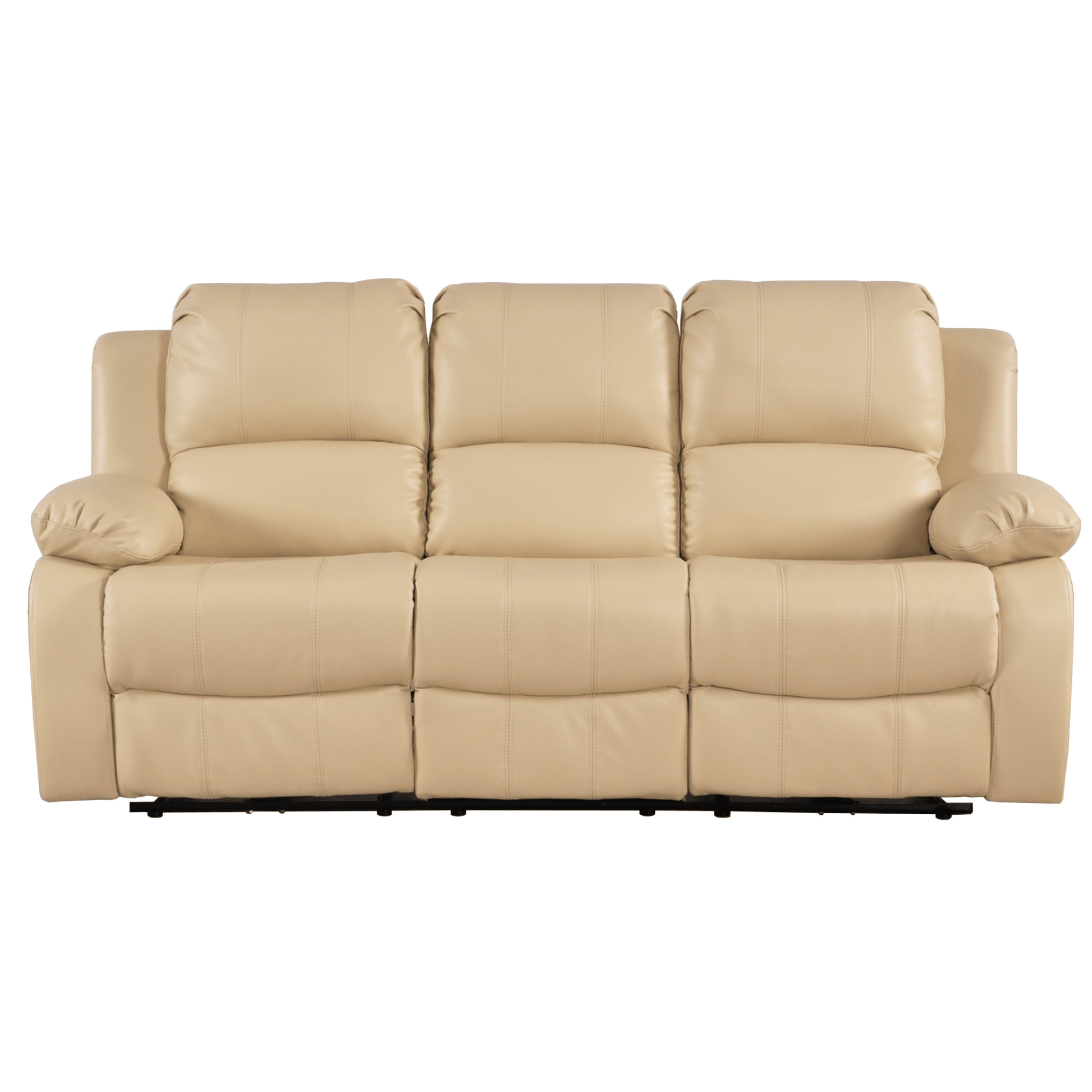 Outlet Valencia Cream Leather Electric Recliner 3 Seater Sofa - Furniture Instore