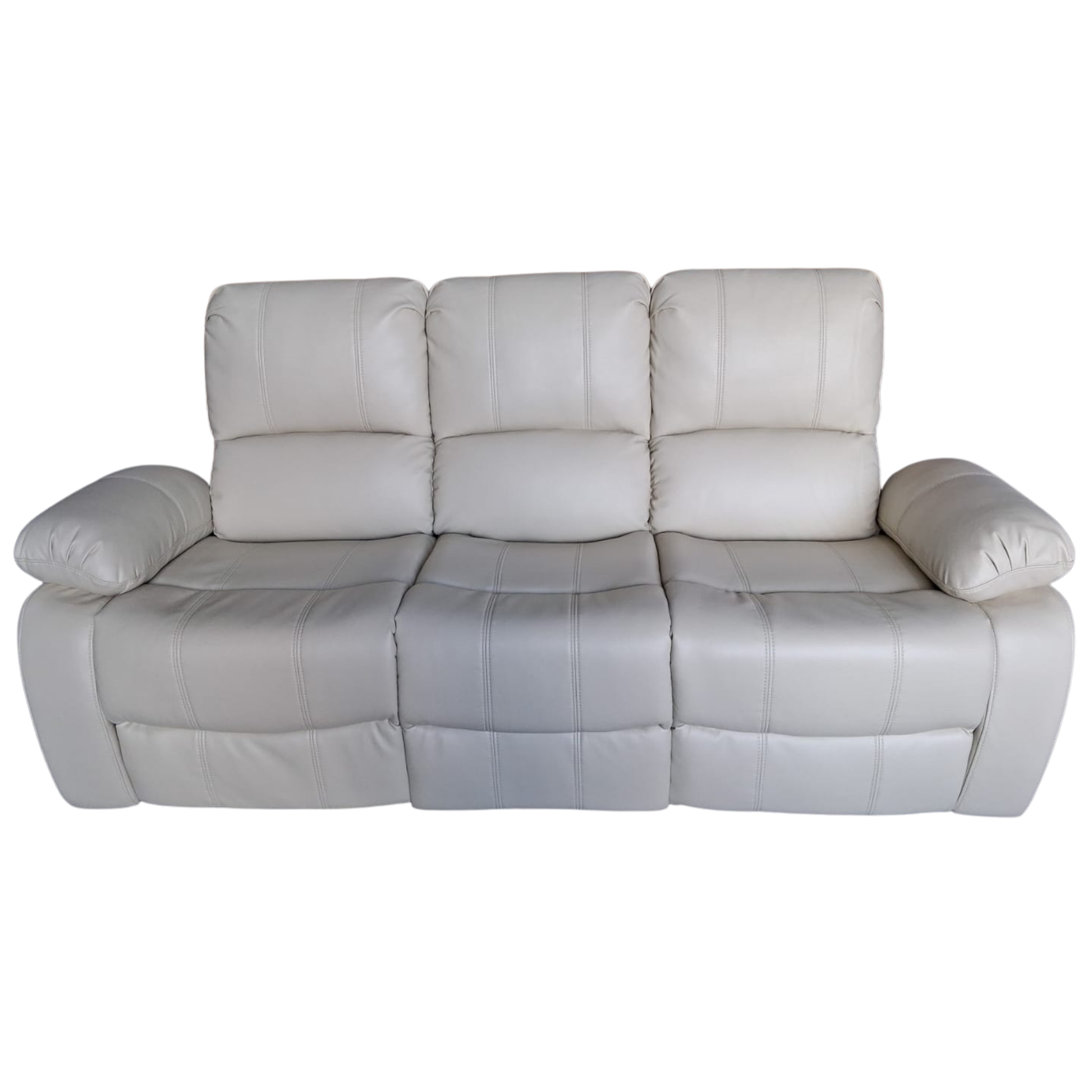 Outlet Valencia Cream Leather Electric Recliner 3 Seater Sofa - Furniture Instore