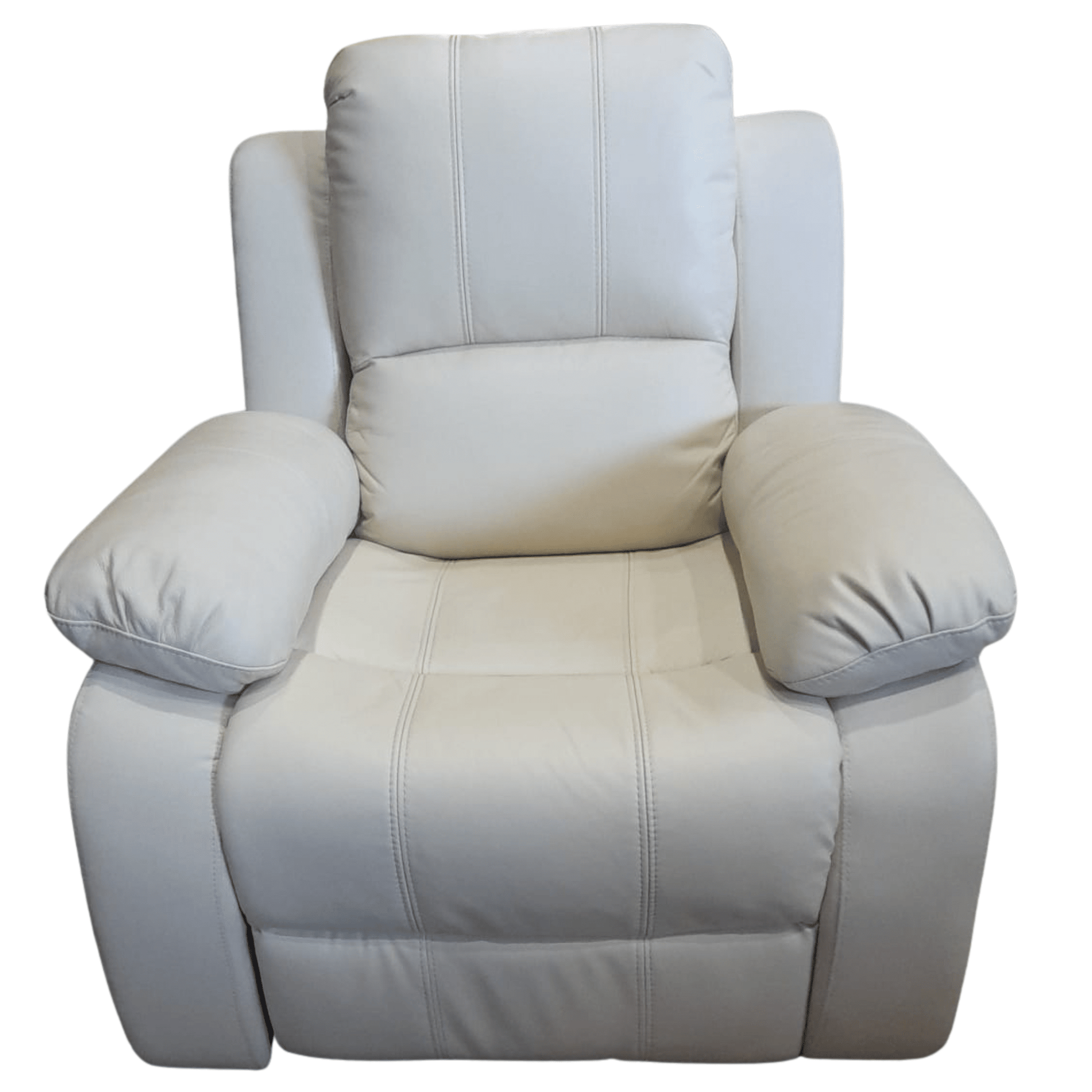 cream leather armchair on a white background 