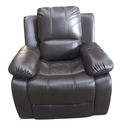 Brown leather recliner chair on a white background