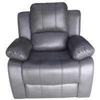 grey leather recliner sofa on white background
