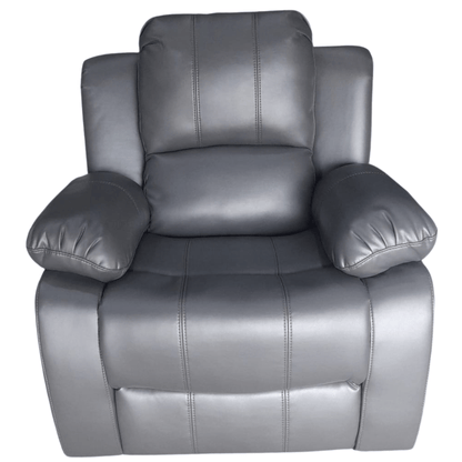 grey leather recliner sofa on white background
