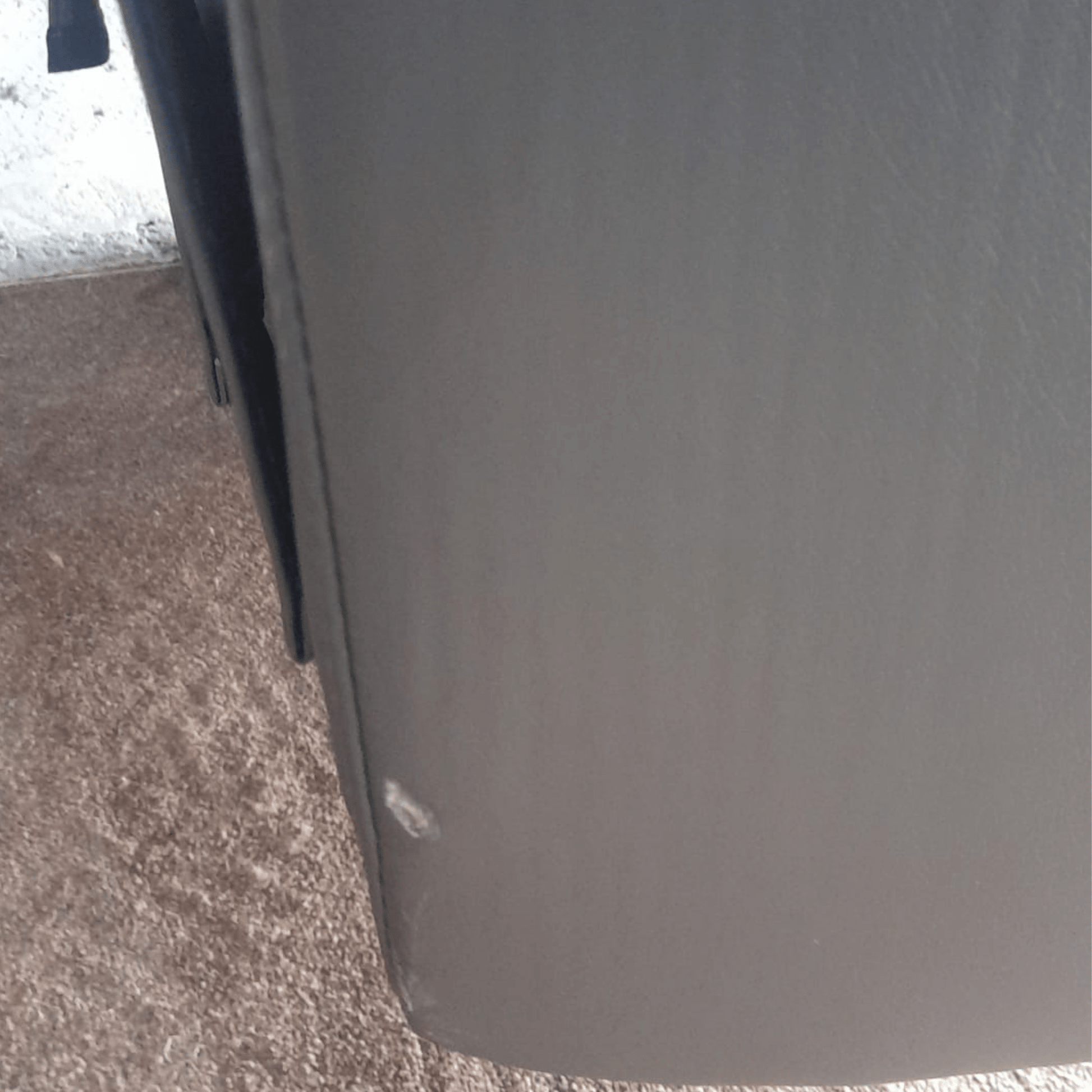 grey leather outlet sofa with cuts 