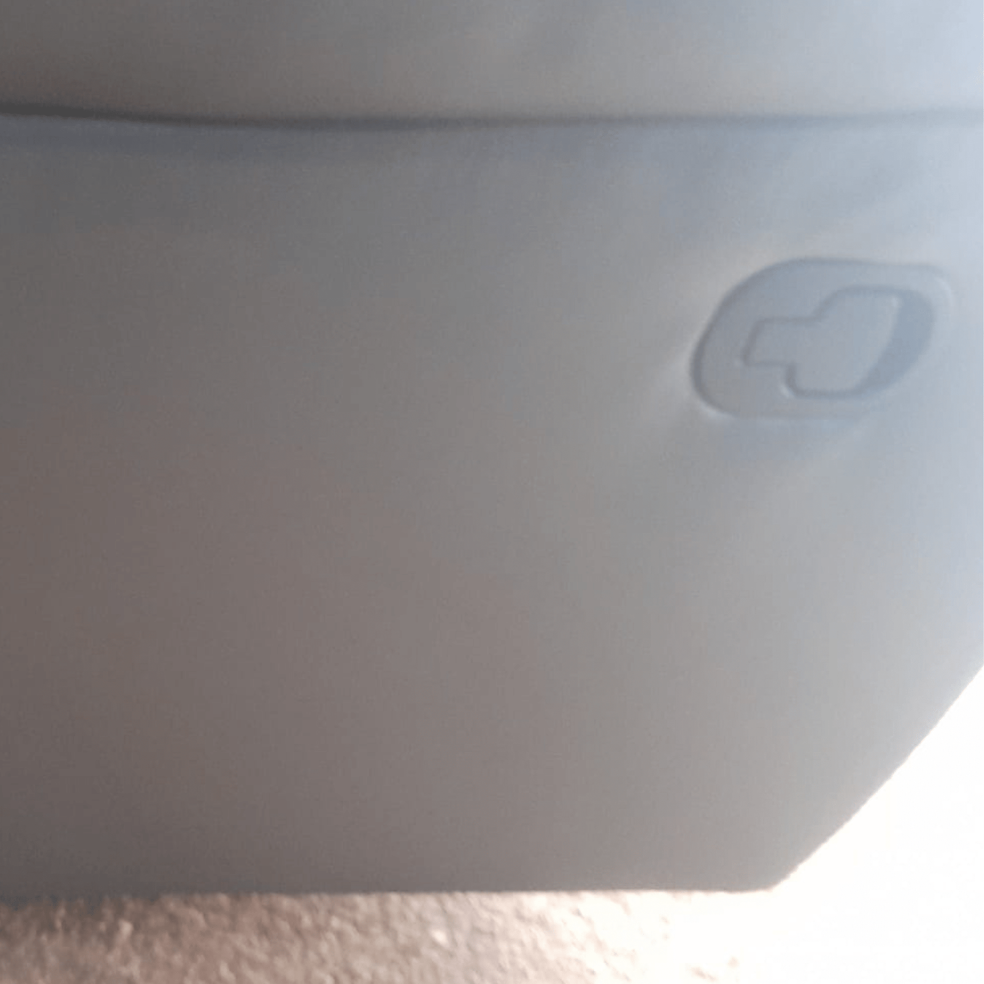 grey leather outlet sofa with marks